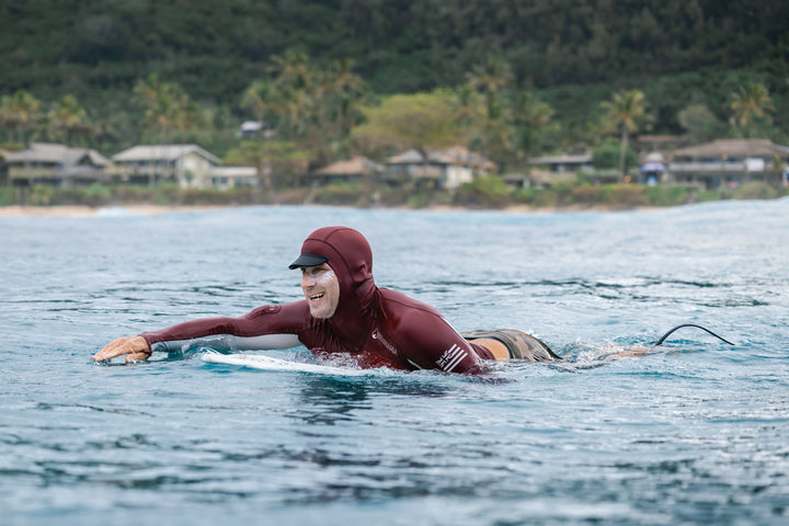 Maroon Carvico Hooded Surf Rash Guard